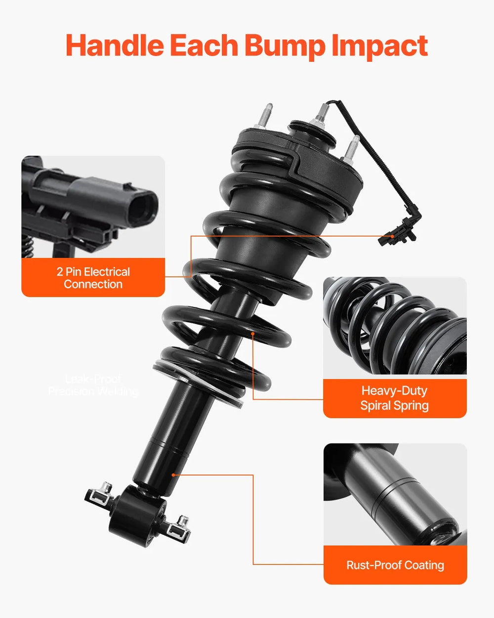 Vevor Front Air Shock Absorber Strut 2pcs Compatible with Cadillac Chevrolet GMC New