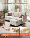 Vevor Modular Sectional Sofa 3-Seater with Hidden Storage and Ottoman New