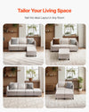 Vevor Modular Sectional Sofa 3-Seater with Hidden Storage and Ottoman New