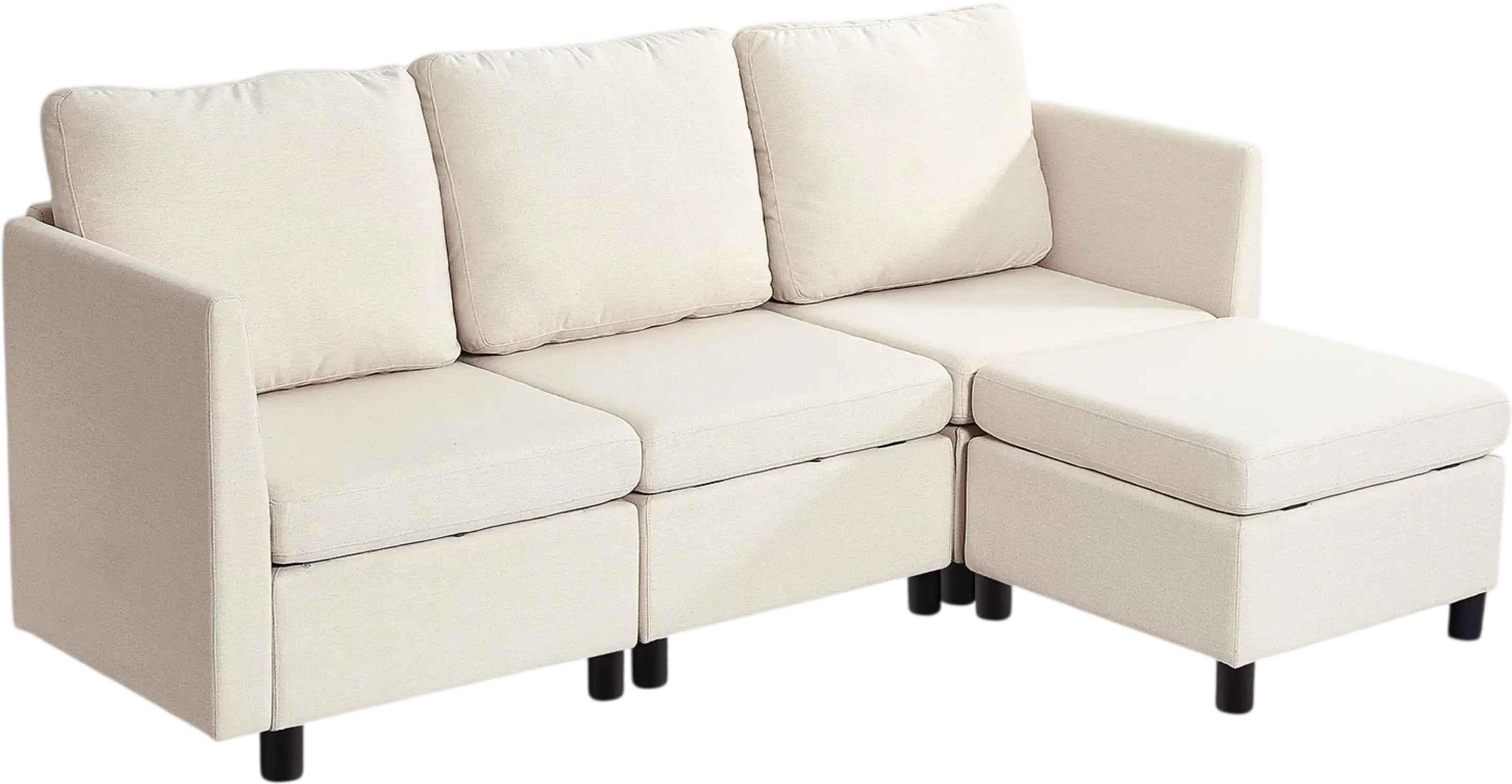 Vevor Modular Sectional Sofa 3-Seater with Hidden Storage and Ottoman New