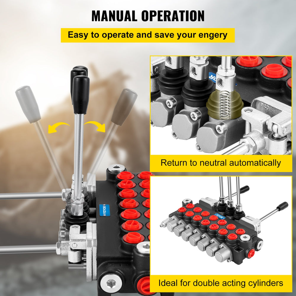 Vevor Hydraulic Directional Control Valve 7-Spool 11 GPM 4500PSI New