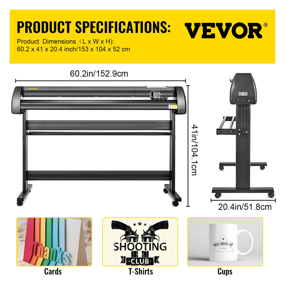 Vevor Vinyl Cutter with Stand 53" Plotter LCD Display SignMaster Software PC Only New