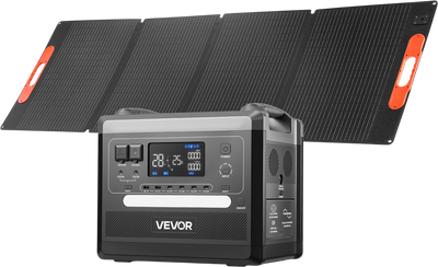 Vevor Portable Power Station 2400W 2160Wh Expandable with Foldable Solar Panel New