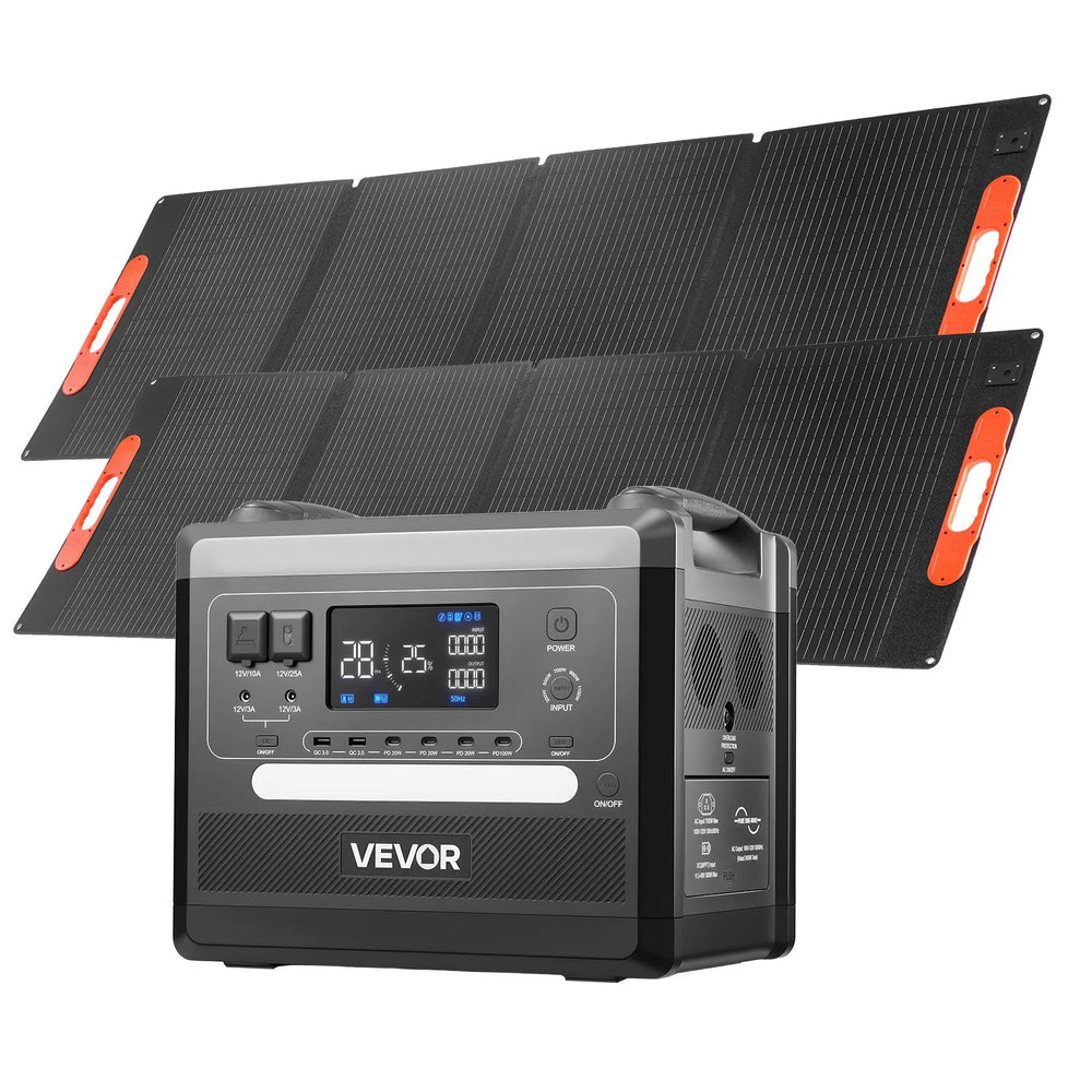 Vevor Portable Power Station 2400W 2160Wh Expandable with Foldable Solar Panel New