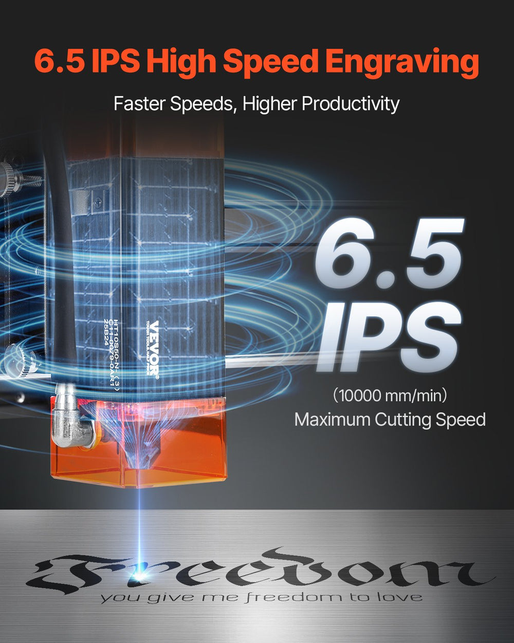 Vevor Laser Engraving Machine 10W 6.5 IPS High Speed with Spot Compression New