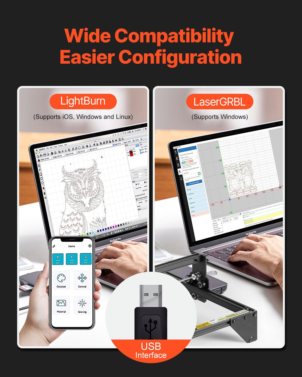 Vevor Laser Engraving Machine 10W 6.5 IPS High Speed with Spot Compression New