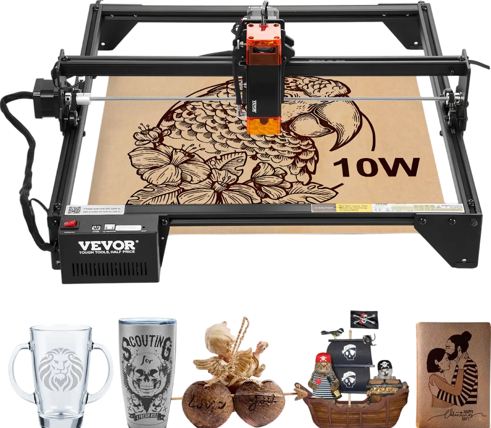 Vevor Laser Engraving Machine 10W 6.5 IPS High Speed with Spot Compression New