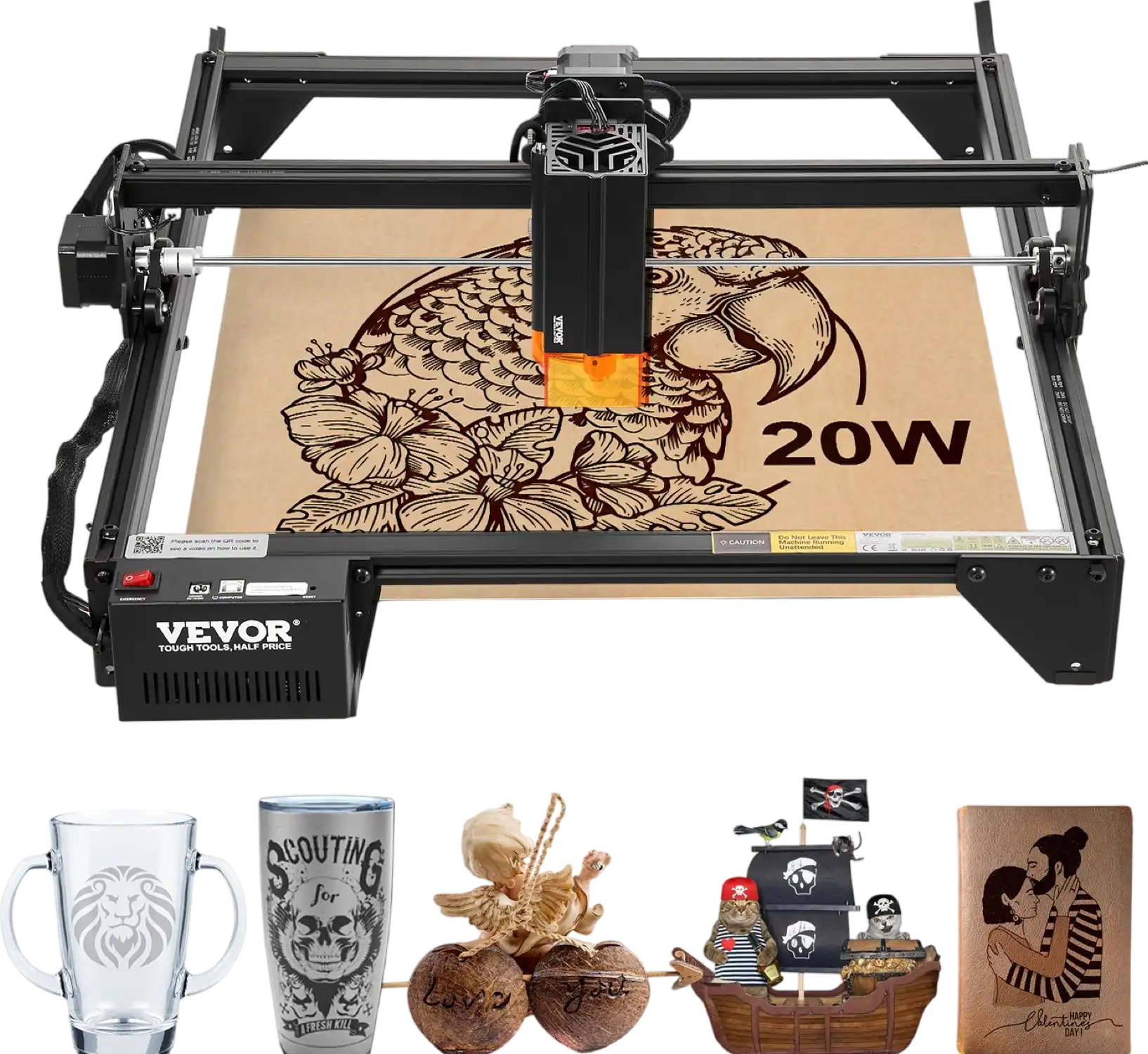Vevor Laser Engraving Machine 20W 6.5 IPS High Speed with Spot Compression New