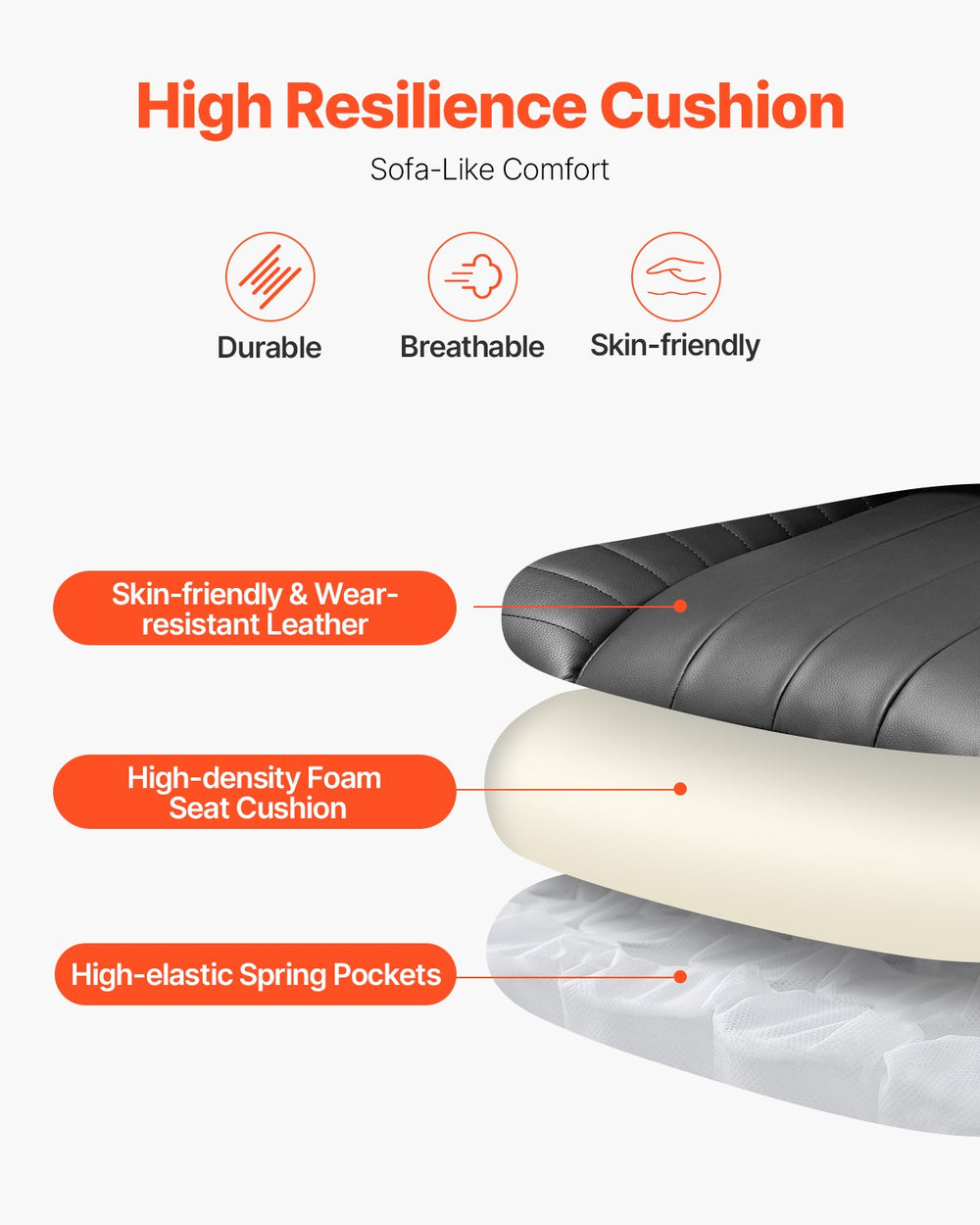 Vevor Executive Office Chair Reclining with Footrest 400 Lbs Capacity New