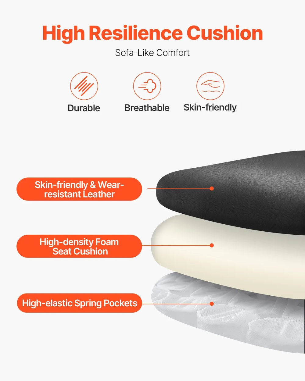 Vevor Executive Office Chair Reclining with Adjustable Lumbar Support 500 Lbs New