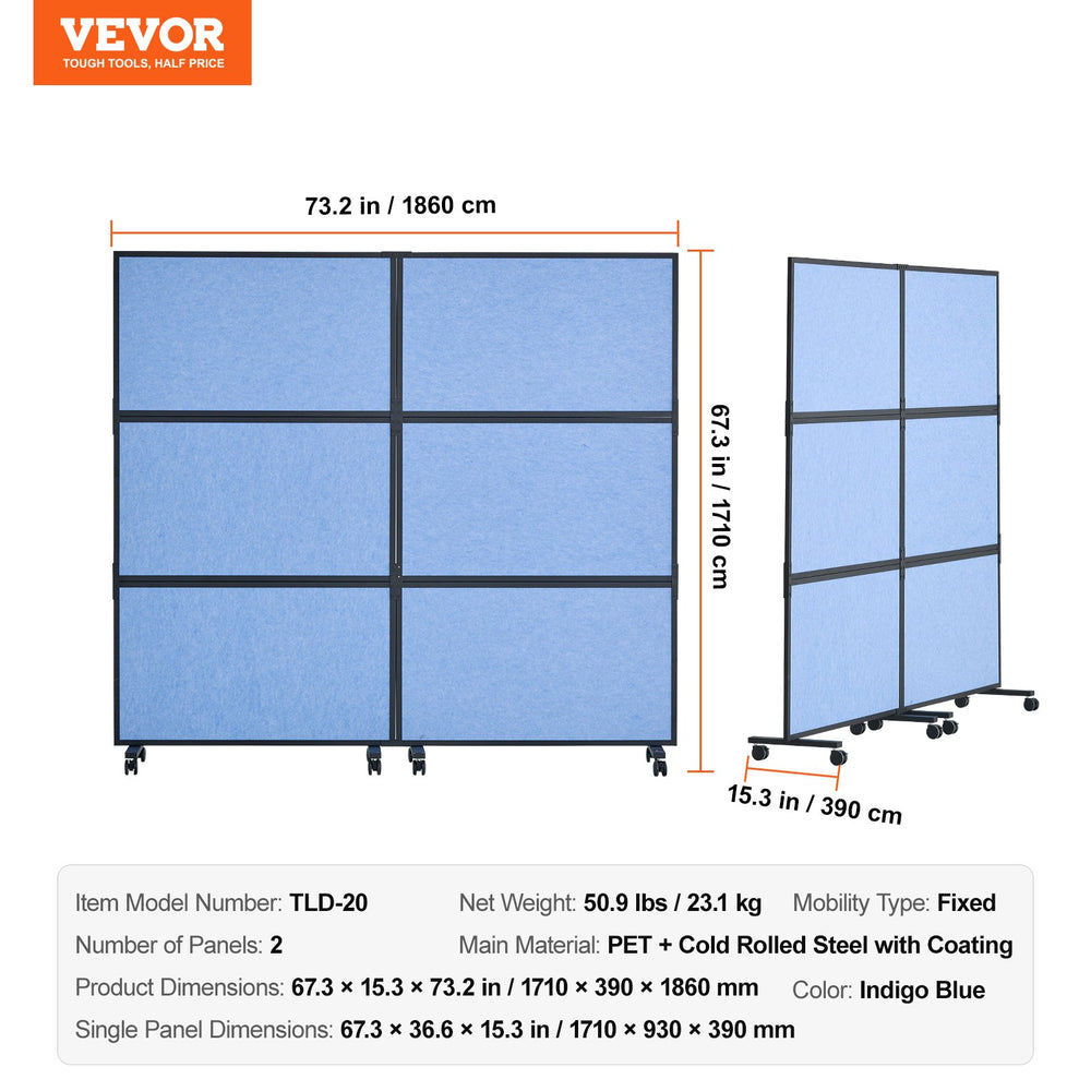 Vevor Acoustic Room Divider 67" x 36" Office Partition Panel 2-Pack New