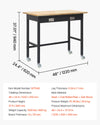 Vevor Workbench 48 in. Oak Top with Drawer Storage Wheels 1,500 lb. Capacity New