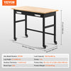 Vevor Work Bench on Wheels 48" Wood Top Table with Drawer 1500 Lbs New