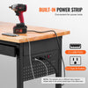 Vevor Work Bench on Wheels 60" Wood Top Height Adjustable with Power Outlet New