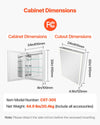 Vevor Lighted Medicine Cabinet 24 x 32 in. with Magnifying Mirror 3 Color Dimmable LED New