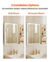 Vevor Lighted Medicine Cabinet 30 x 28 in. with Anti-Fog Mirror 3-Color Dimmable LED New