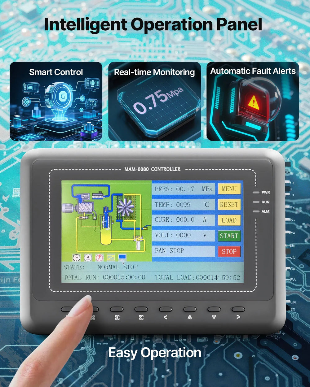 Vevor Rotary Screw Air Compressor with Refrigerated Dryer 80 Gal. 125 PSI 10 HP 230V New