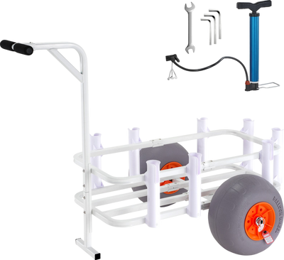 Vevor Beach Fishing Cart Aluminum 300 Lbs Capacity with Two 13