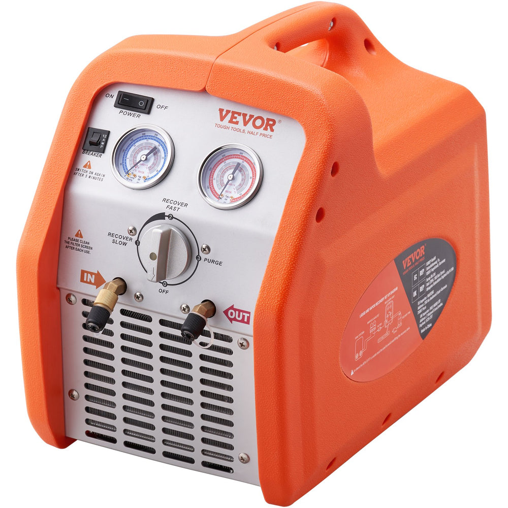 Vevor Refrigerant Recovery Machine Portable 3/4 HP with High Pressure Protection 120V New