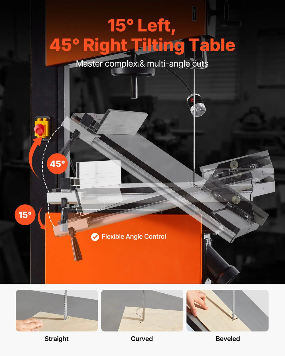 Vevor Woodworking Band Saw 18" with 27" x 20" Table 2240W 3 HP Motor New