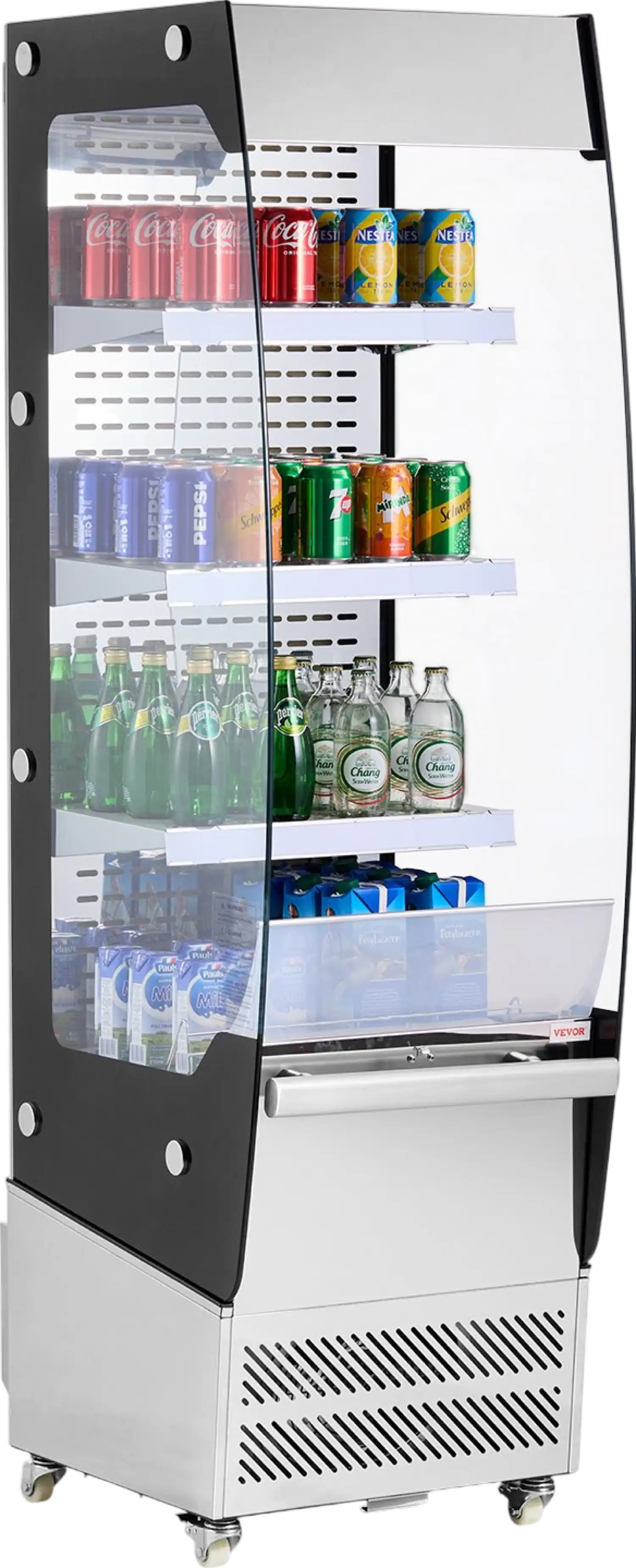 Vevor Open Air Merchandiser 3-Tier Display Cooler with Air Curtain 7.8 Cu.Ft New