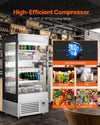 Vevor Open Air Merchandiser 4-Tier Display Cooler with Air Curtain 18.4 Cu. Ft New