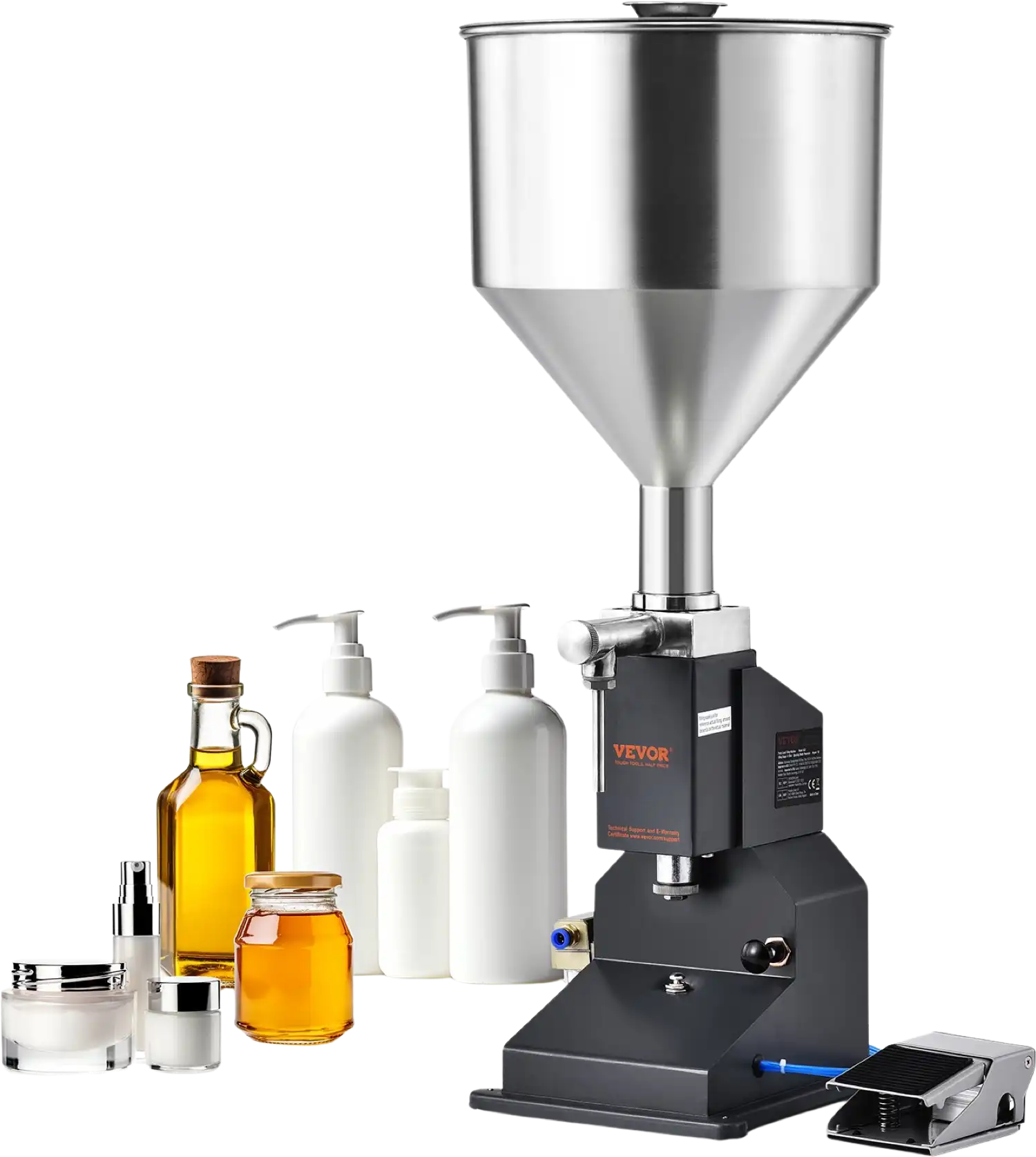 Vevor Pneumatic Liquid Filling Machine 5-50mL Bottle Filler with Pedal New