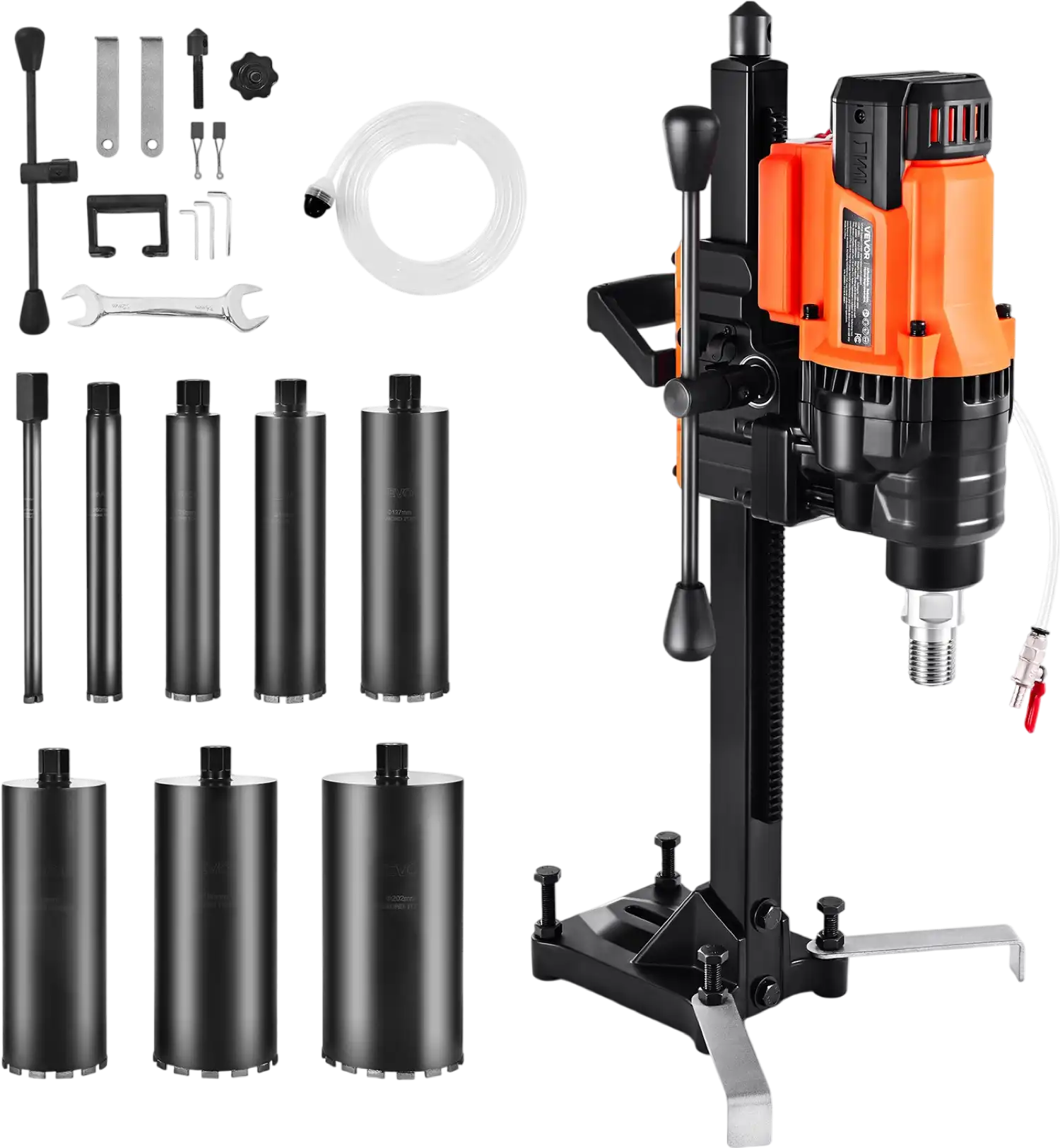 Vevor Diamond Core Drill with Stand-Mount 8 Bits 800 RPM Wet & Dry Drilling 3000W New