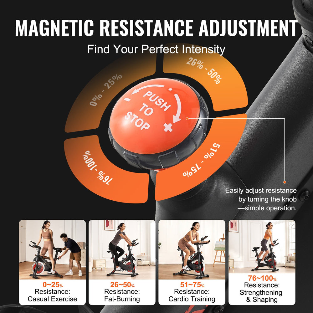 Vevor Exercise Bike Magnetic Resistance 35 Lbs Flywheel Stationary Indoor Cycling New