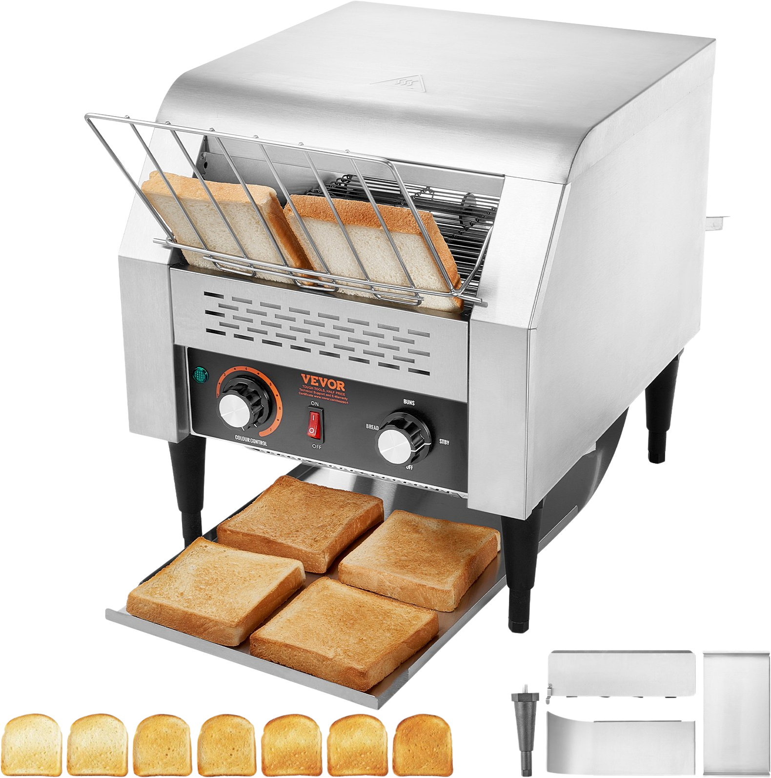 Vevor Commercial Conveyor Toaster 300 Slices per Hour Stainless Steel New