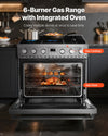 Vevor Gas Range Oven 36" with 6 Cooktop Burners 6 Cu. Ft Capacity New