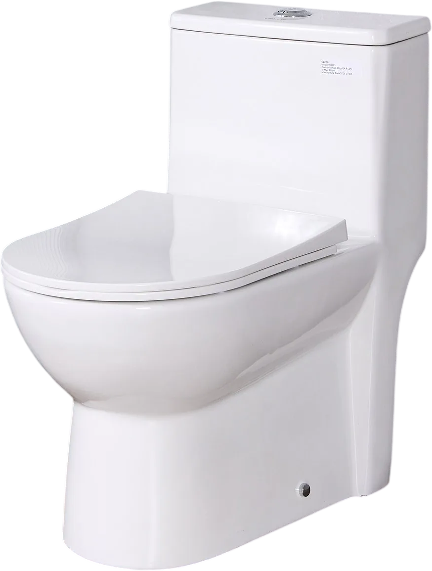 Vevor One-Piece Toilet Elongated Dual Flush 1.1/1.6 GPF 16 in. Seat Height 10 in. Rough-in New