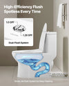 Vevor One-Piece Toilet Elongated Dual-Flush 1.0/1.28 GPF 16 in. Seat Height 12 in. Rough-in New