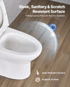 Vevor One-Piece Toilet Elongated Dual-Flush 1.0/1.28 GPF 16 in. Seat Height 12 in. Rough-in New