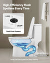 Vevor One-Piece Toilet Elongated Dual Flush 1.1/1.6 GPF 16 in. Seat Height 12 in. Rough-in New