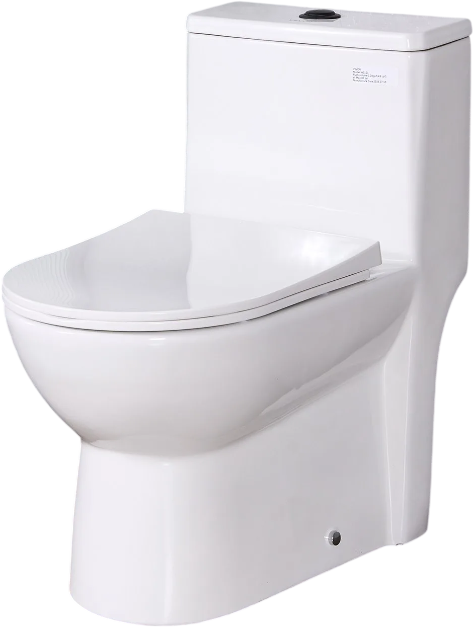Vevor One-Piece Toilet Elongated Dual Flush 1.1/1.6 GPF 16 in. Seat Height 12 in. Rough-in New