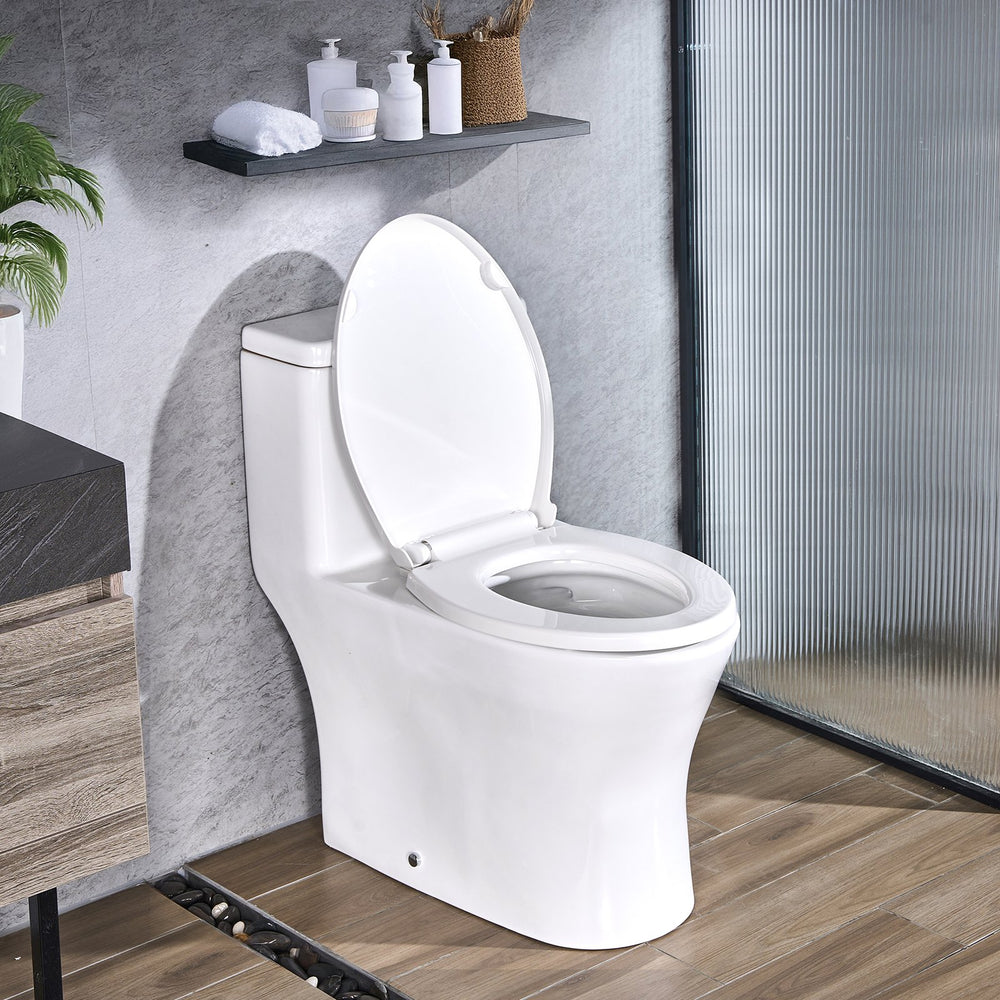 Vevor One-Piece Toilet Elongated Vortex Dual Flush 1/1.28 GPF New