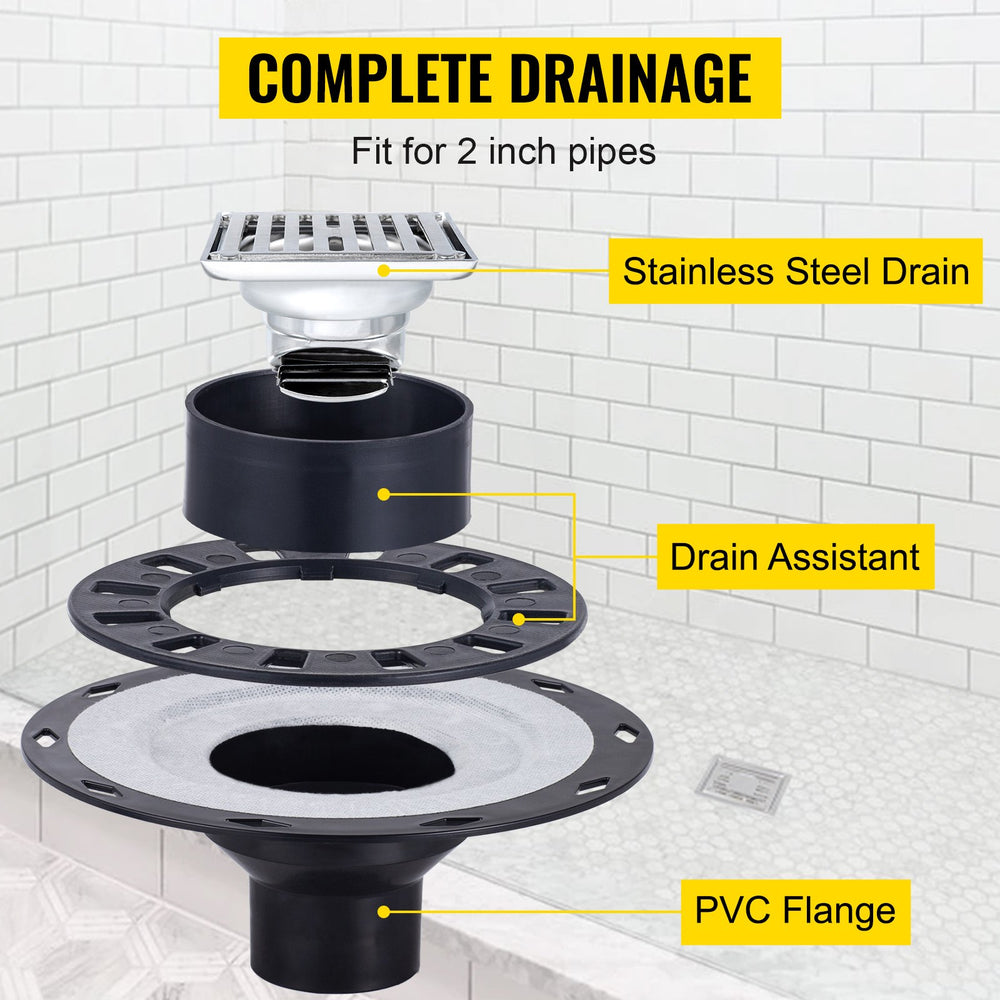 Vevor Shower Curb Install Kit Center Drain 38" x 60" with Installation Tools New