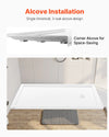 Vevor Shower Pan 60 x 30 in. Single Threshold Acrylic Slip-Resistant with Right Drain Kit New