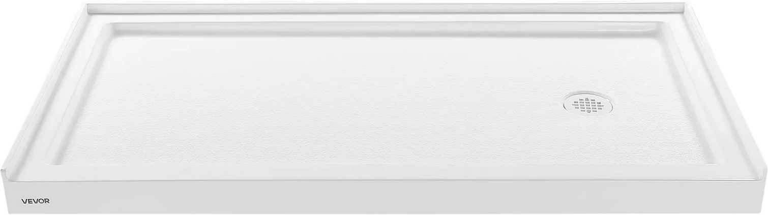 Vevor Shower Pan 60 x 30 in. Single Threshold Acrylic Slip-Resistant with Right Drain Kit New