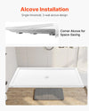 Vevor Shower Pan 60 x 32 in. Single Threshold Acrylic Slip-Resistant with Center Drain Kit New