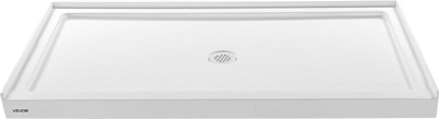 Vevor Shower Pan 60 x 32 in. Single Threshold Acrylic Slip-Resistant with Center Drain Kit New