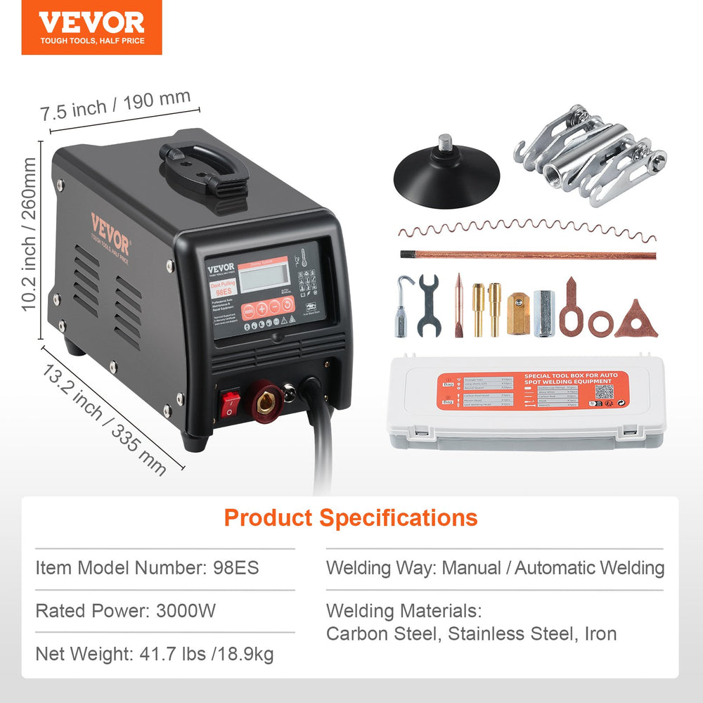 Vevor Stud Welder Dent Repair Kit 3000W with 9 Welding Modes New