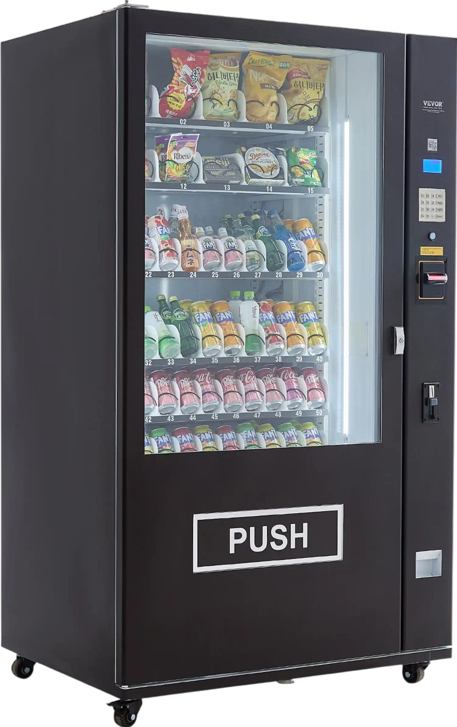 Vevor Vending Machine Refrigerated 60 Slots with ICT Bill/Coin Acceptor New