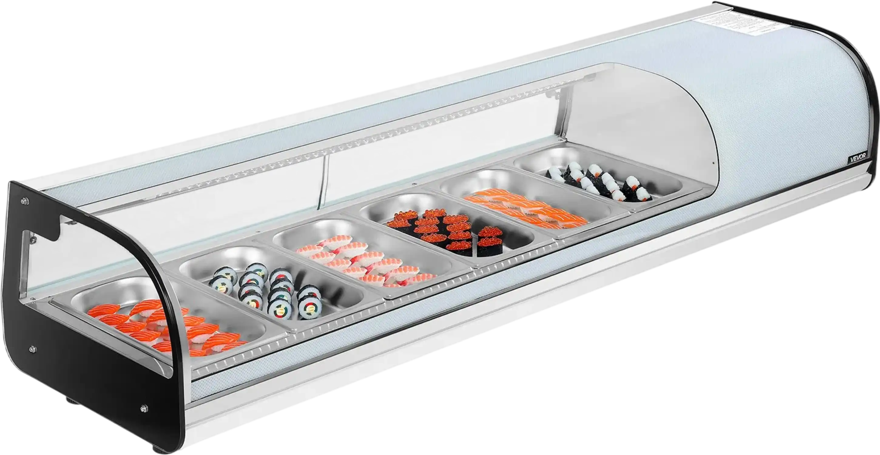 Vevor Commercial Display Case Refrigerator 6-Pan 2.2 Cu. Ft LED Lighting Temp Control New