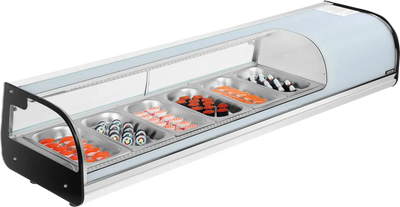 Vevor Commercial Display Case Refrigerator 6-Pan 2.2 Cu. Ft LED Lighting Temp Control New