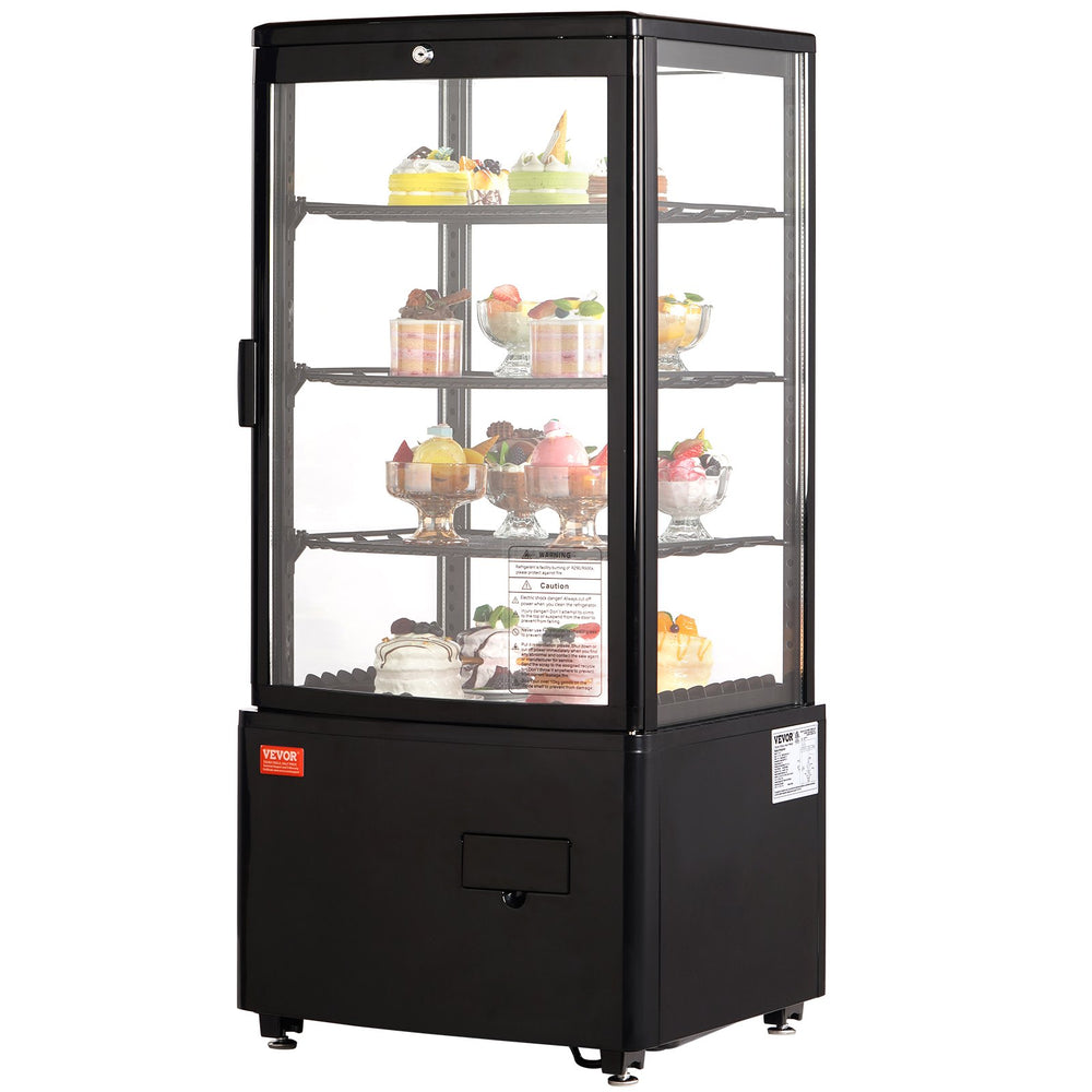 Vevor Refrigerated Display Case 3-Tier with LED Lighting 3 Cu.Ft./85L Capacity New