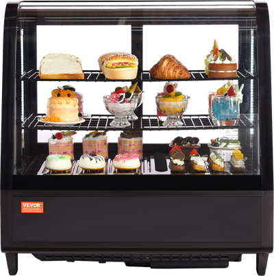 Vevor Refrigerated Countertop Display Case 3.5 Cu. Ft. 2-Tier with LED Lighting New
