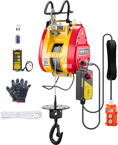 Vevor Electric Hoist Winch 1100 Lbs Capacity Wired/Wireless Remote Control New