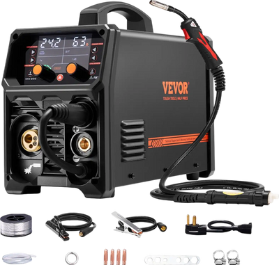 Vevor MIG Welder 4-in-1 Machine 200A Output Current Dual Voltage New